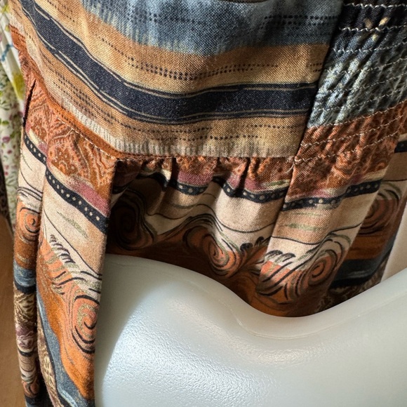 Vintage Positive Attitude Brown and Tan Midi Dress Size 12 - Picture 11 of 13